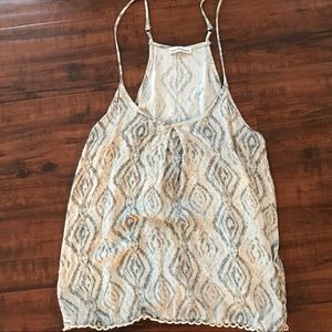 Aztec print t -splitback tank top